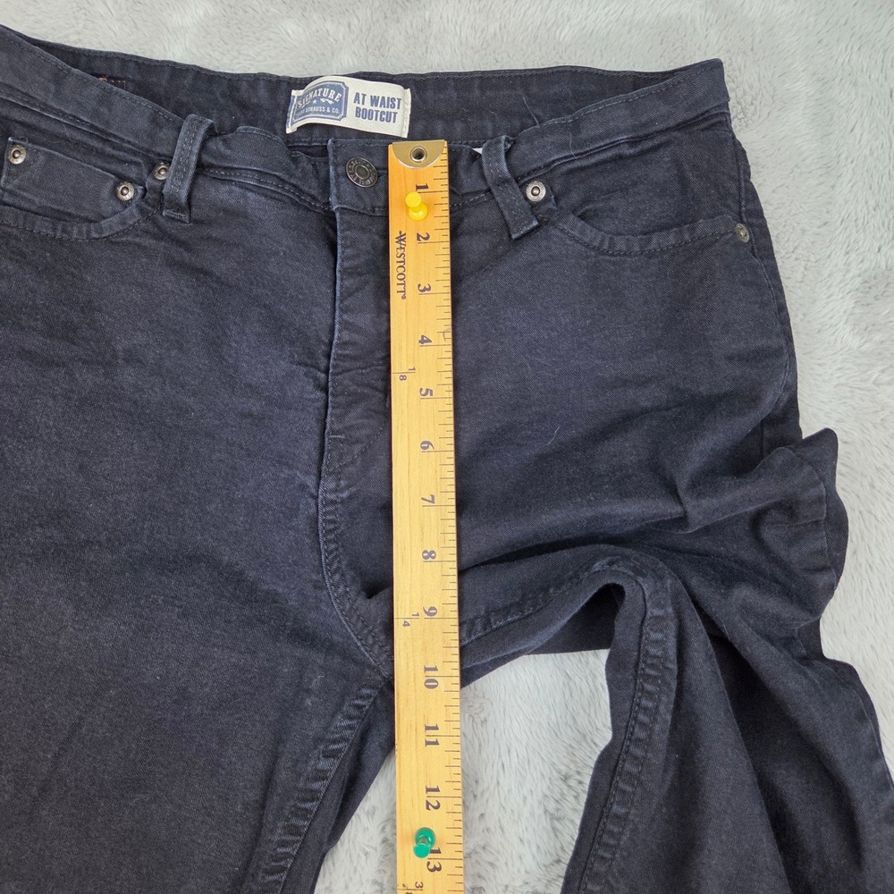 Signature Levi Strauss & Co. Bootcut Jeans Womens Sz 12S At Waist Stretch Black - Picture 6 of 9